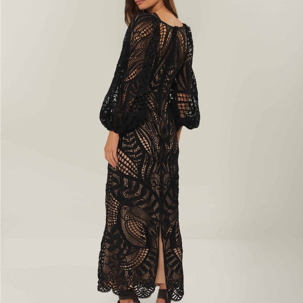 NWT Farm Rio Black Nature Guipure Midi Dress - XL - Picture 2 of 5